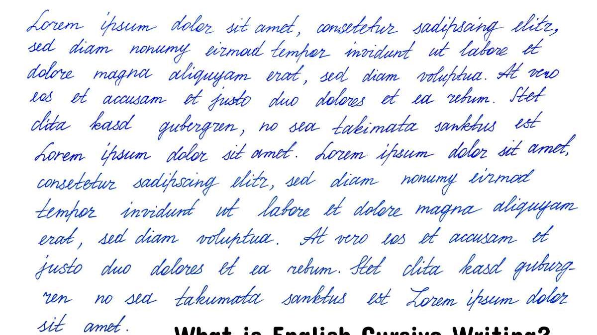 What is English Cursive Writing?